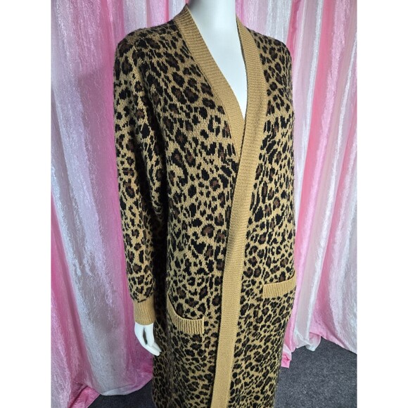 Torrid Leopard Cozy Knit Long Open Duster Cardigan Size Large - Picture 3 of 12